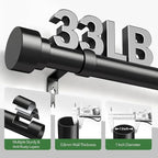 Time Forest Black Curtain Rods for Windows 32 to 150 Inch, 1 Inch Diameter - Image 4