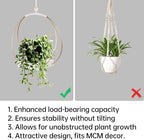 Mid Century Boho Macrame Metal Planter - Image 4