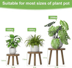 3-Pack Wood Plant Stands Indoor, Single Plant Stand - Image 3