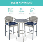 Best Choice Products 3-Piece Patio Bar Table Set, Outdoor Wicker Bar Height - Image 5