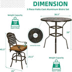 VIVIJASON 5-Piece Outdoor Swivel Bar Stools Set, All Weather Cast Aluminum - Image 6