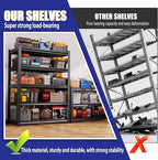 71"H Garage Shelving-3000LBS 5 Tier Storage Shelves, Adjustable Heavy Duty - Image 5