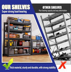 Garage Shelving-3000 lbs 5 Tier Storage Shelves, Adjustable Heavy Duty Metal - Image 5
