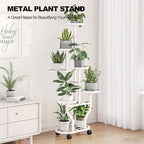 Plant Stand with Wheels 6 Tier Metal Flower Shelf - Image 7