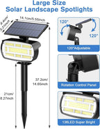 Fabrito Large Solar Spot Lights Outdoor 4 Pack, 1000 Lumens High Brightness - Image 8