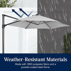 Best Choice Products 10ft Offset Cantilever Hanging Market Patio Umbrella - Image 5
