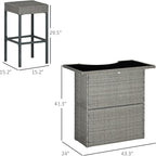 Outsunny 5 Piece Wicker Outdoor Bar Set, High Top Outdoor Table and Chairs - Image 7