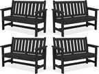 SERWALL Outdoor Bench, HDPE Outdoor Benches Weatherproof, 2-Person Garden Bench by SERWALL