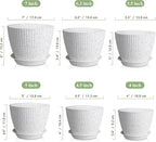 7/6.2/5.5/5/4.5/4 inch Flower Pots, 6 Pack Plant Pots - Image 2