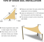 KANAGAWA Sun Shade Sail 10'x10'x14' Sand Triangle UV Block Canopy Awning - Image 6