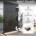 6FT Metal Privacy Screen Outdoor – Decorative Laser Cut Privacy Fence Panel - Image 3