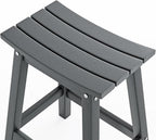 VINGLI 24 Inch Outdoor Bar Stools Set of 2, HDPE Weather Resistance Counter - Image 5