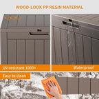 DRATO 35 Gallon Deck Boxes Resin Outdoor Storage Box UV Resistant Outside Deck - Image 5