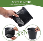 100Pcs 1 Gallon Black Nursery Pots, Soft Plastic Seedling Plant Pot - Image 3