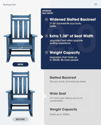 KINGYES Oversized Outdoor Rocking Chair Set of 4, All-Weather Patio Rocking - Image 4