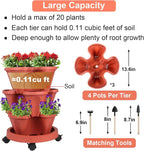 GameXcel Vertical Planter 3 Tier Stackable Planters Garden Planters Strawberry - Image 5