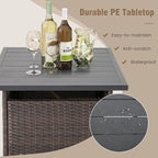 Tangkula Outdoor Wicker Table, Rattan Coffee Table - Image 6