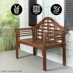 Plow & Hearth Weatherproof Lutyens Eucalyptus Wood Garden Bench | Foldable - Image 7