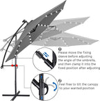Yaheetech 10FT Solar Offset Umbrella - Image 4