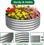 zizin 2 Pcs Round 3x3x1ft Raised Garden Bed Kit Metal Planter Box - Image 4
