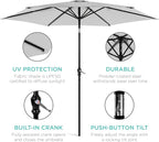 Best Choice Products 10ft Outdoor Table Compatible Steel Polyester Market Patio - Image 5