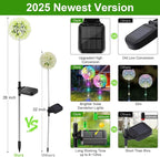 Solar Dandelion Lights Outdoor Decorative: 6 Pack Garden Lights Solar Powered - Image 4