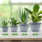12 Inch Large Planter Pot for Plants Indoor Outdoor, 4 Pack Plastic Flower Pots - Image 6