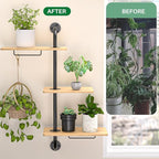 YUOROS Window Plant Shelves, 3-Tier Rotating Plant Shelf Stand, Indoor Metal - Image 5