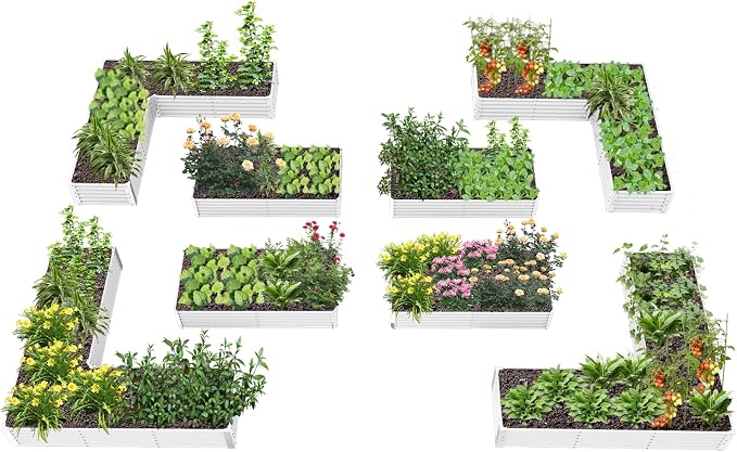 A ANLEOLIFE 8-Pack 8X4X1.5ft & 74x74x18 in Deep Root Galvanized Raised Garden by AAnleolife