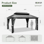 Aoxun 12FT X 16FT Hardtop Gazebo, Outdoor Pergolas - Image 8