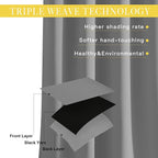 NICETOWN Blackout Silver Grey Sliding Door Curtains 90 inch Length, Thermal - Image 4