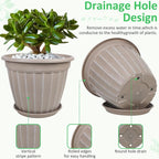 FGstyle 12 Inch Pots for Plants, 4 Pack Tall Planters, Large Flower Pots - Image 4
