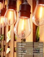 Svater Outdoor String Lights 200 FT, E26 Socket, 1 Watt Dimmable 2700K Warm - Image 3