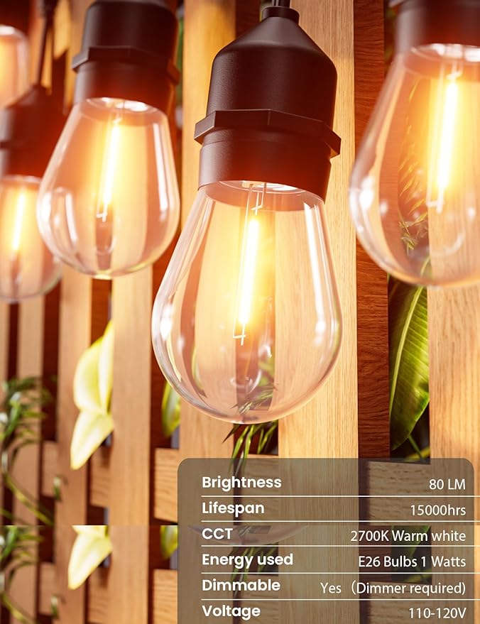 Svater Outdoor String Lights Led 105FT, Commercial Grade Patio Light - Image 5