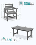 SERWALL Patio Dining Table and Bench Set - Image 4