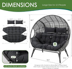NICESOUL® Double Egg Chair Indoor Outdoor Stationary Oversized 6.5" Thick - Image 2