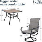 PHI VILLA 5 PCS Patio Dining Set - Image 6