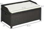 Outsunny 38 Gallon Outdoor Wicker Storage Bench Deck Box, PE Rattan Patio - Image 3