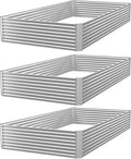 FRIZIONE 3pcs 4x2ft Galvanized Raised Garden Bed Outdoor, Above Ground Garden by FRIZIONE