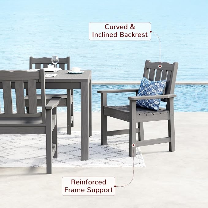 Stoog All-Weather Patio Dining Sets, 5 Pieces Outdoor HIPS Dining Table - Image 6