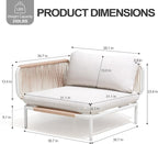 6 Piece Modern Outdoor Sectional Sofa, Weather-Resistant Metal Frame and - Image 2