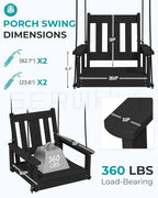 SERWALL HDPE Single Porch Swing, Heavy Duty Single Person Swing Chair - Image 2