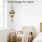 USLAI Macrame Plant Hanger Indoor Outdoor, Fits 3 to 6.5 inch Pots, Hanging - Image 4