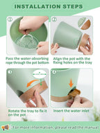 Aulock 6in Self Watering Pots for Indoor Plants - Image 7