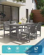 Ciokea HDPE Outdoor Patio Dining Chairs Set of 2, All-Weather Porch Chair - Image 3