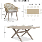 PURPLE LEAF 13 Pieces Oversized Patio Dining Set - Image 7