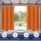 PureFit Outdoor Curtains for Patio Waterproof Weatherproof, UV and Fade - Image 3