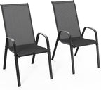 VINGLI Patio Chairs Set of 2 – Stackable Outdoor Dining Chairs by VINGLI