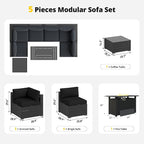 Aoxun Patio Furniture Set with Fire Pit Table, 8 Piece Outdoor Sectional Sofas - Image 7