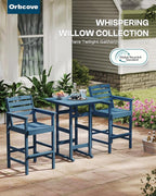 Patio Bar Table, Adirondack Chairs and Table 2 Pieces Set, Bar Height Chairs - Image 6